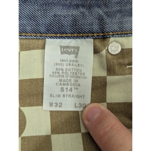 Levi's 514 Jeans Men's 32x30 (Tag 32x30) Blue Flap Pockets - Picture 4 of 15