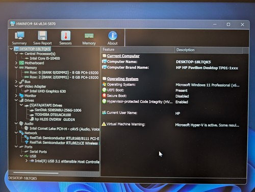 HP Pavilion TP01-1X i5-10400 16GB Corsair 256SSD 1TB HDD WLAN DVD Win11 Desktop - Bild 15 von 16