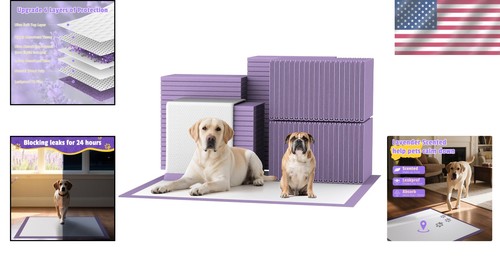 Ultra-Absorbent Lavender Scented Puppy Pads - 150 Count with 6 Layers Protection - Picture 2 of 9