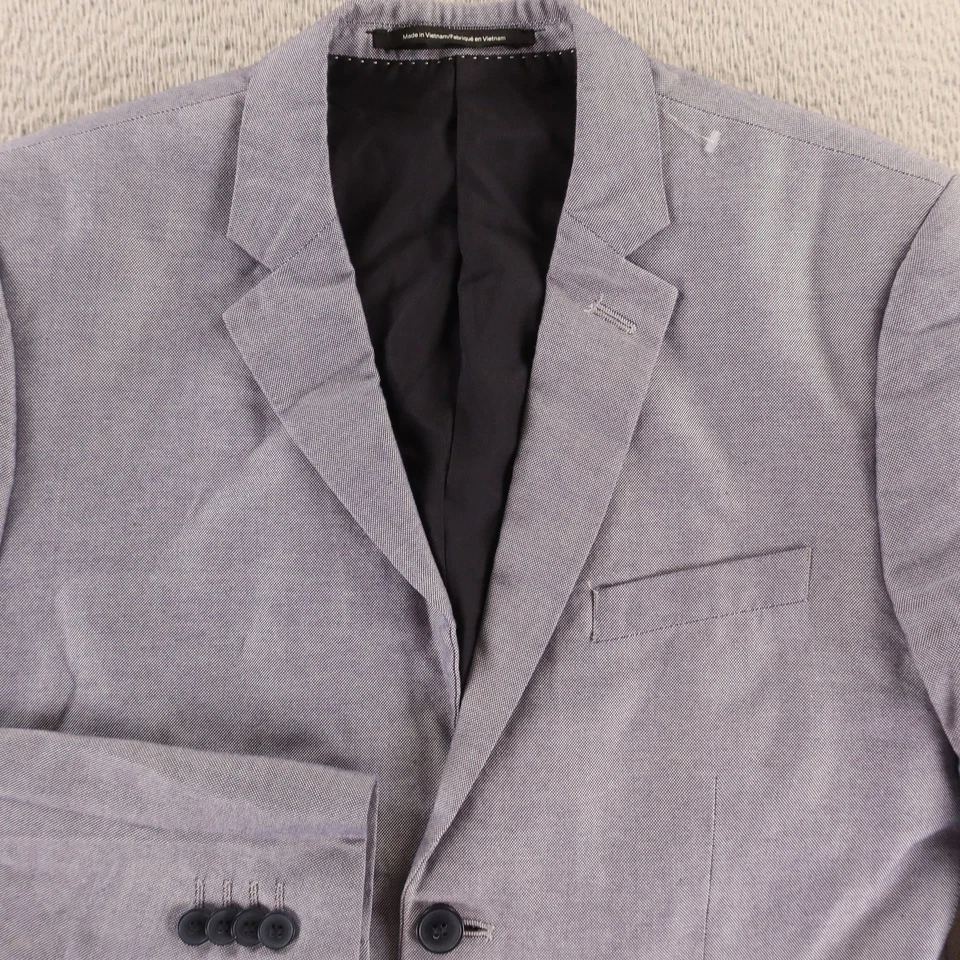 H&M Blazer Para Hombres S 38R Gris Ajustado Deportivo Abrigo Chaqueta Dos Botones Mezcla de Algodón Traje Foto 2 de 4