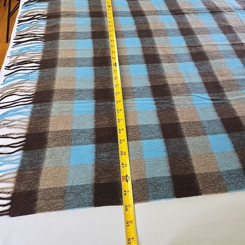 NWT Caroline Grace Home Collection Wool Cashmere Plaid Throw Blanket 50x60 - Picture 10 of 13
