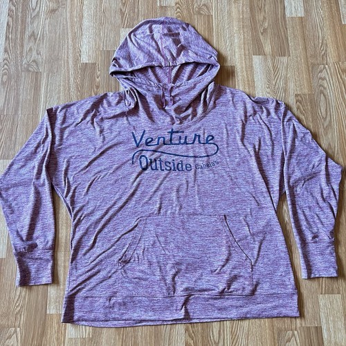 Cabelas Womens MauvePink Long Sleeve Pullover Hooded Size XL "Venture Outside" - Picture 1 of 6