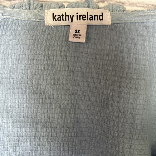 Kathy Ireland Light Blue Blouse Size 2x - Picture 3 of 3