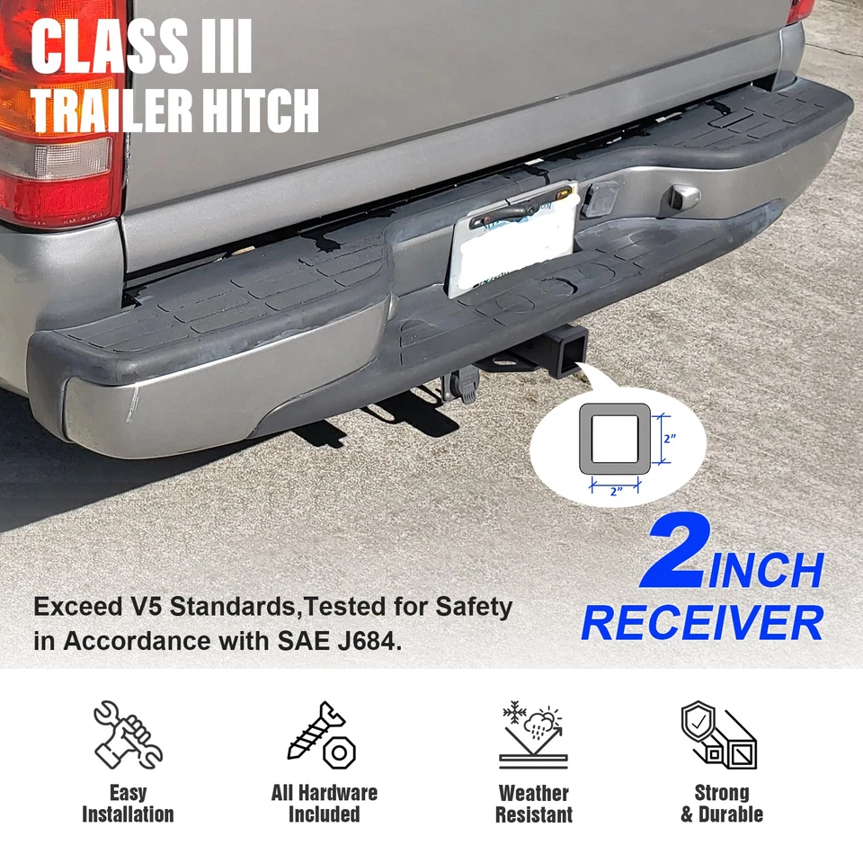 Trailer Towing Hitch 2 Inch Receiver Fit Sierra /Silverado 1500 1999-2013 - Image 3 of 4
