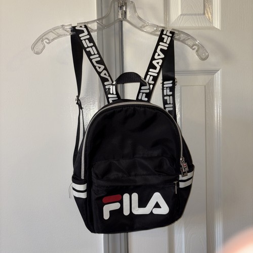 Fila Mini Backpack, Black 12” With Pockets - Picture 1 of 8
