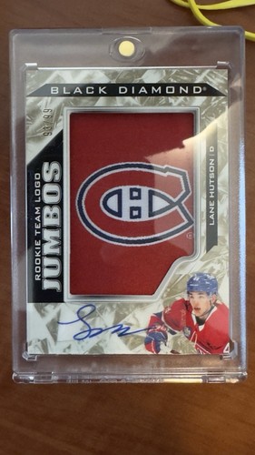 2024-25 UD Black Diamond Lane Hutson Rookie Team Logo Jumbos Auto #’d /99 Habs