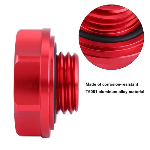 (Red)Aluminium Alloy Oil Filler Cover Engine Fuel Tank Cap For Car Car GD - Picture 6 of 11