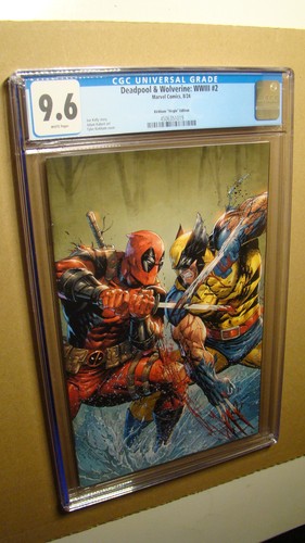 DEADPOOL & WOLVERINE WWIII 2 *CGC 9.6 WHITE* KUBERT ART KIRKHAM VIRGIN COVER - Picture 2 of 3