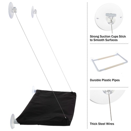 Cat Window Perch - Cat Window Hammock with Strong Suction Cups and Removable ... - Picture 3 of 6