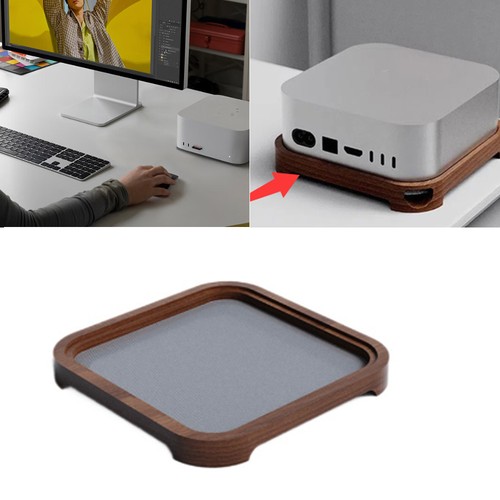 Wooden Base Desktop Cooling Dust-Proof Holder For Mac Studio M2 Computer Host - 第 1/11 張圖片
