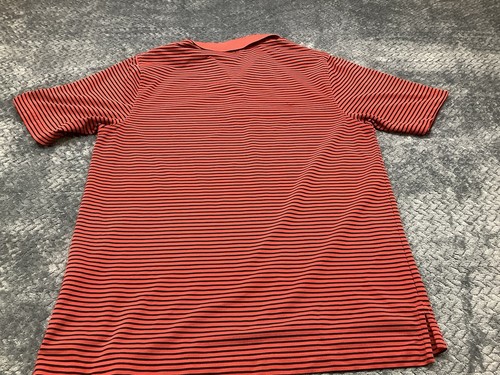 Ashworth Polo Shirt Mens Medium Maroon Striped Winged Foot Golf - Picture 5 of 6