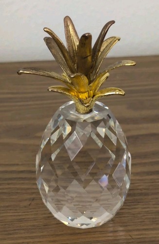 Swarovski Crystal Faceted Pineapple ๐ Gold Leaves โ Retired - Picture 5 of 7