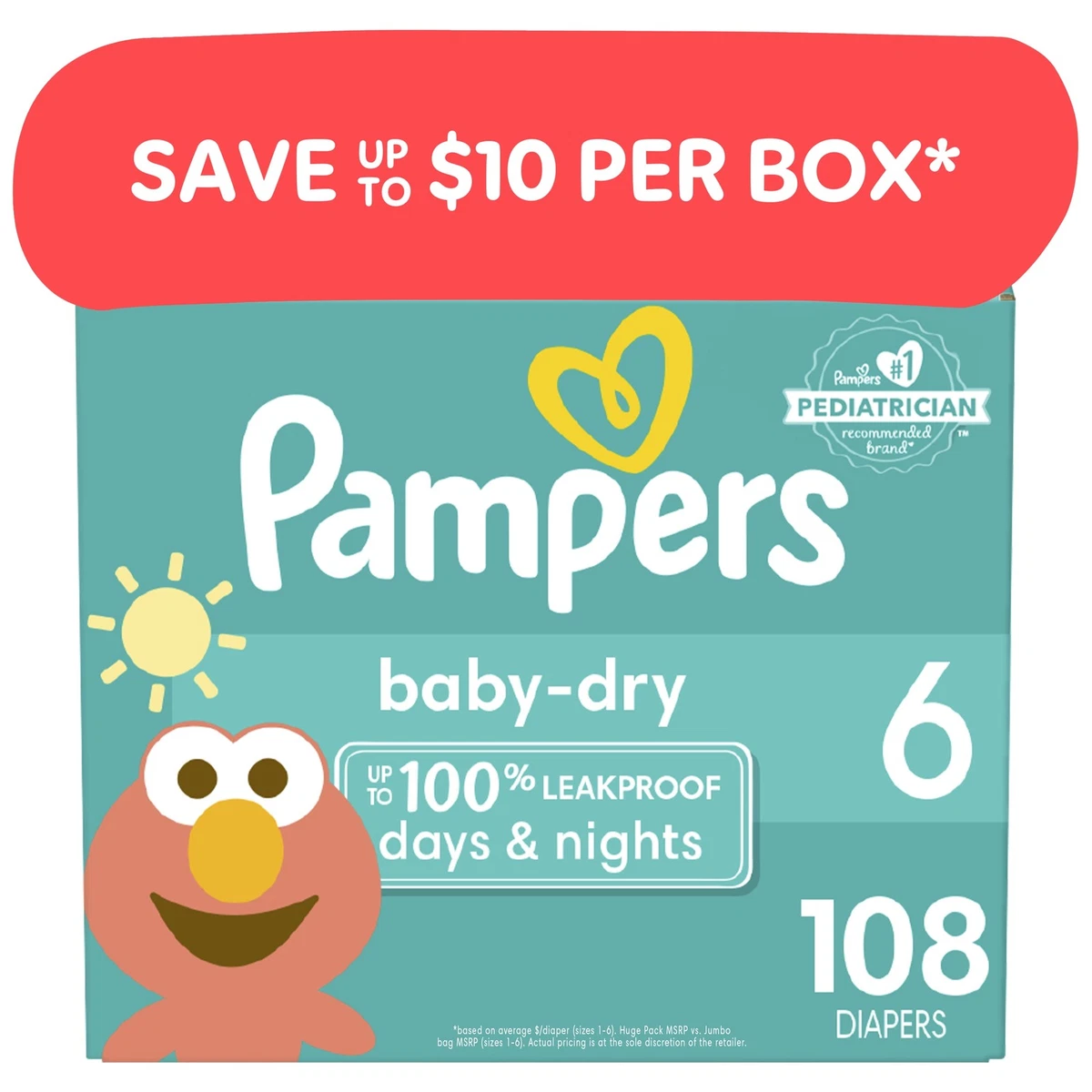 Pampers Baby Dry Baby Diapers Size 6, 108 Count