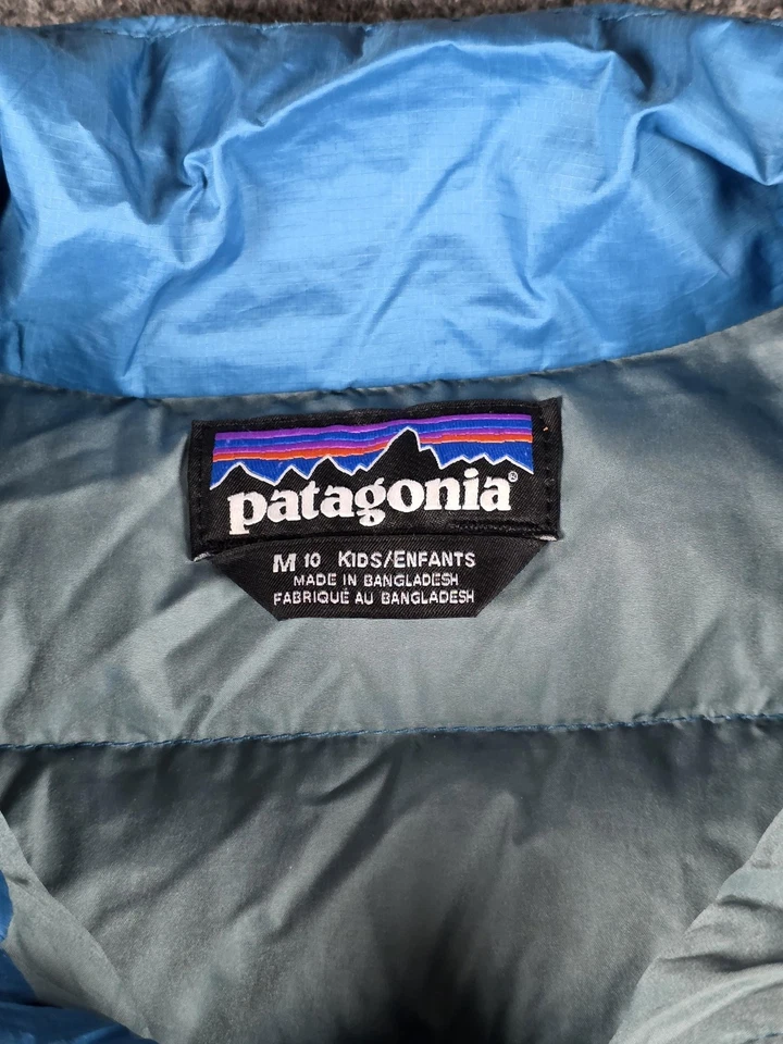 Patagonia Jacket Kids Medium 10 Blue Down Puffer Recycled Polyester STY68245 - Image 2 of 4
