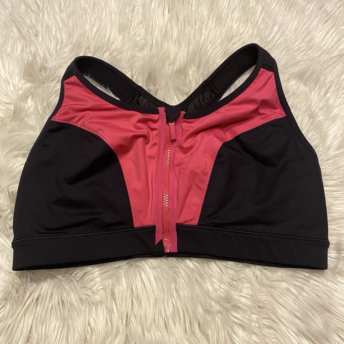 Livi 42DD Sport BH schwarz pink vorne geschlossen ohne Bügel Lane Bryant