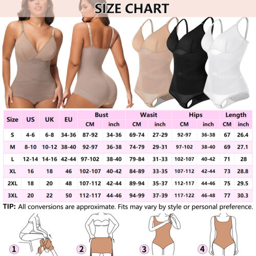 Women Tummy Control Shapewear Seamless Tank Top V-Neck Cami Slimming Body Shaper - Picture 25 of 26