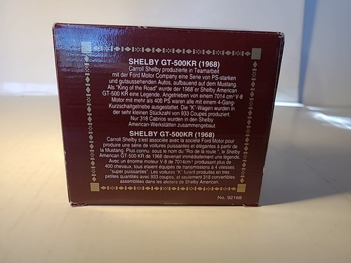 1968 Shelby GT-500KR Road Legends 1:18 RARE Red with White Sport Stripes - Picture 9 of 9