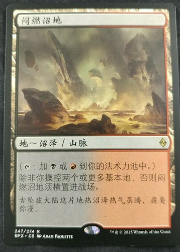 MTG Magic The Gathering Smoldering Marsh Battle for Zendikar CHINESE NM