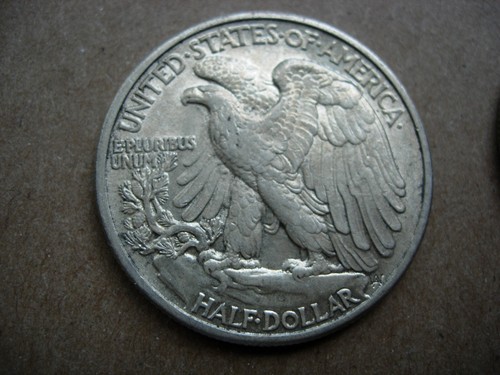 1944 AU WALKING LIBERTY SILBER HALF DOLLAR - L1352 - Bild 2 von 2