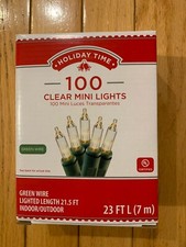Holiday Time 100 Clear Mini Lights Green Wire Indoor/Outdoor 23' Wedding Twinkle