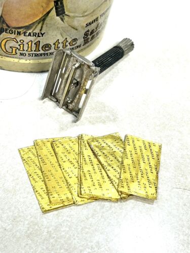 LOTE DE COLECCIÓN DE MAQUINILLAS DE AFEITAR Y CUCHILLAS GILLETTE PARA HOMBRE LATA AFEITADO ASEO ASEO - Imagen 7 de 11