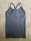 Girls Ivivva Size 10 Gray Racer Back Tank Top w/Built In Sports Bra