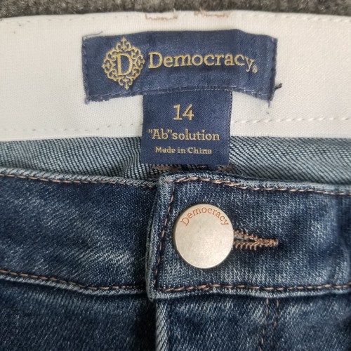 Democracy “Ab”solution Wide Leg Jeans Women Size 14 25 in Inseam - Picture 3 of 13