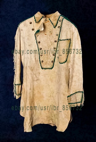 Buckskin War Shirt Fransen Wildleder Leder für Indianer und Bergmann - Bild 13 von 33