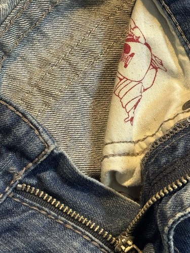 Vintage True Religion Billy Big T Distressed Flap Jeans Size 30 Blue - Picture 16 of 16