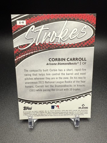 2024 Topps Chrome Corbin Carroll Strokes Insert #S-9 Arizona Diamondbacks - Bild 2 von 2