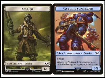 #ad MTG Soldier 004 Vanguard Suppressor Double sided Token Warhammer 40K $3.89