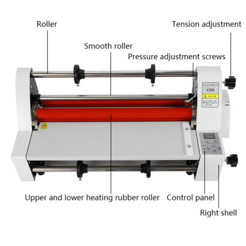 350mm Electronic Hot Cold Single & Dual Sided Roll Laminator Laminating Machine - Picture 4 of 12