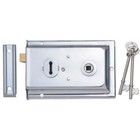 6x CHR Double Handed Old Victorian Rim Lock & 2 Keys Door Latch 150mm