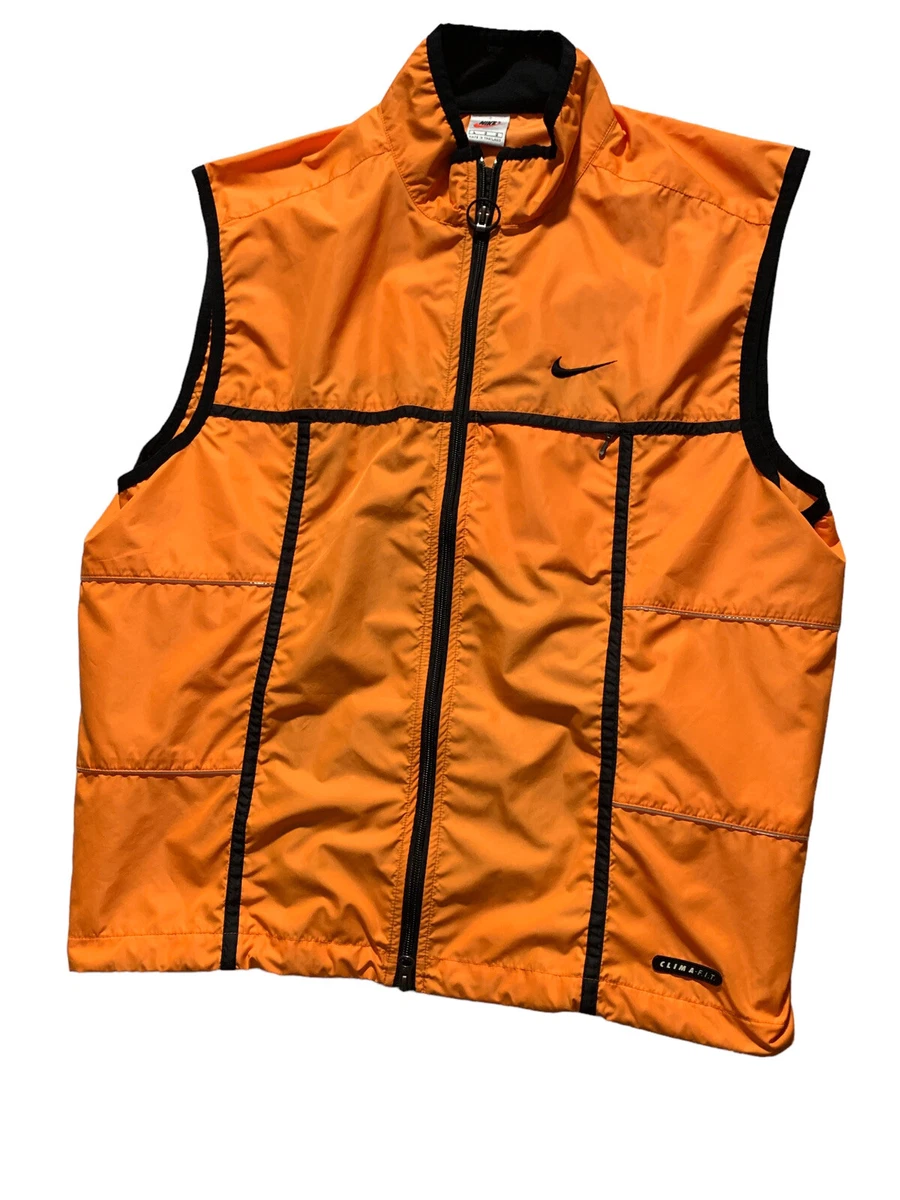 Vintage Nike Hiking Vest orange Clima Fit Y2K outdoor mens Large