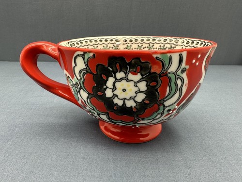 Anthropologie ELKA AYAKA Floral SOCKELTASSEN Drehgriff ROT & GELB 2er Set - Bild 10 von 13