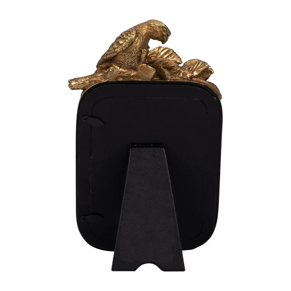 Marco de fotos de aves de resina dorada Sagebrook Home, 4x6, poliresina encantadora y vidrio Foto 2 de 4