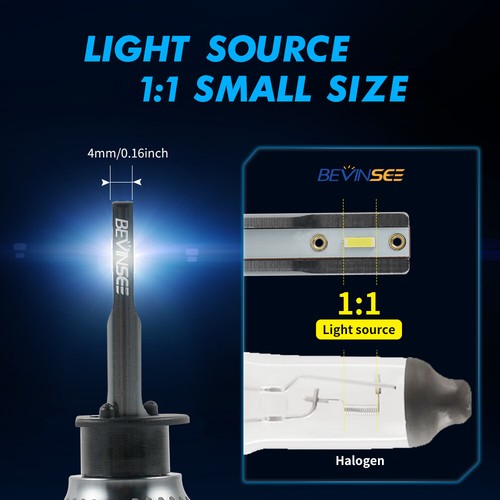 4x H1 LED Combo Headlight Bulbs 6000K For Piaggio MP3 250 2007-2014 Hi Low Beam - Picture 5 of 12