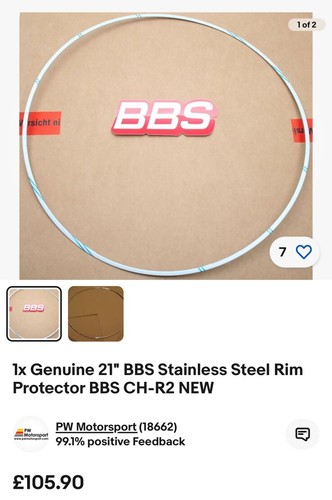 Genuine BBS CH-Rii 21” 2 Piece Matt Black & Satin Titanium 5x112 10.5 ET17 CH-R2 - Picture 7 of 7
