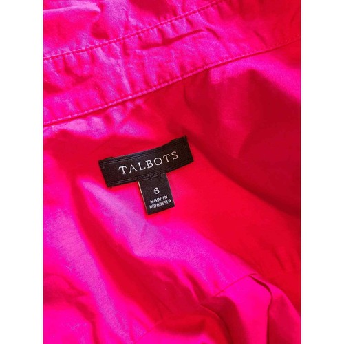Camicia mezza bottoni Talbots rosa manica a linguetta con rotolo nuova senza etichette, donna taglia 6 - Foto 2 di 8