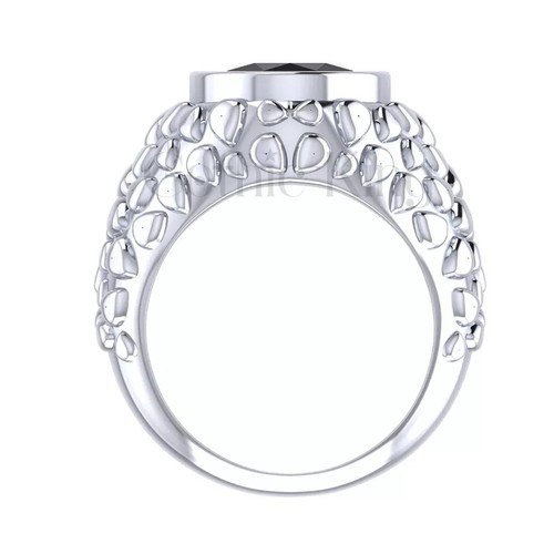 4Ct Oval Black Diamond Lab-Created Solitaire Wedding Jewelry Ring | White Gold - Picture 3 of 4