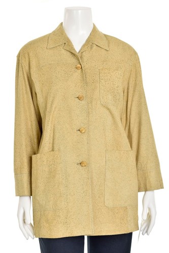 Escada Margaretha Ley Gold Flecked Long Suede Western Jacket Blazer sz 36 DE / 6 - Picture 2 of 7