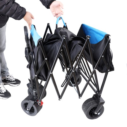 Small/Big Folding Cart Heavy Duty Wagon Utility Cart for Camping Garden Beach - Picture 3 of 82