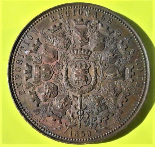 France medal from the Rouen Regional Exhibition 1859 by BORREL Ø 40.0mm 36.80gr - Picture 8 of 10
