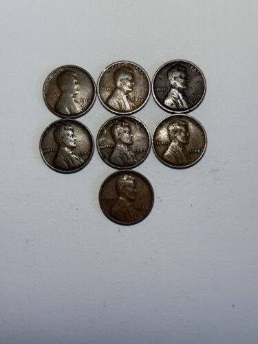 7 Lincoln Wheat Pennies 1910/1929 - Bild 2 von 6