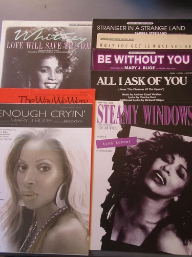 Diva Sheet Music Lot TINA TURNER, MARY J BLIGE, Whitney Houston, STREISAND, GIBB