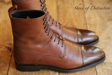 Gucci Tan Brown Leather Derby Brogue Boots Shoes UK 9 E US 10 EU 43