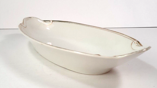 Limoges Servierplatte mit Goldrand Bassett Österreich 12,5" x 5,5" Gemüse Brot - Bild 5 von 10