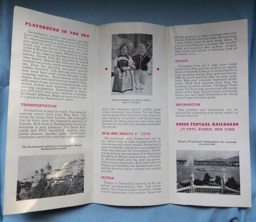 Folleto vintage de 1940 Suiza vacaciones de toda la vida ferrocarril federal suizo - Imagen 3 de 5