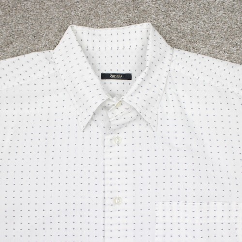 Zanella Harold HBD Shirt Mens XL White Geometric Seersucker Cotton/Rayon L/S - Picture 6 of 14