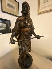 ABSOLUTE RARITY GOLDSCHEIDER BRONZE POTTERY FIGURINE ARAB WARRIOR 1880 ANTIQUE